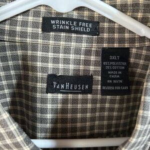 Van Heusen Black and White Checkered Shirt 3XLT